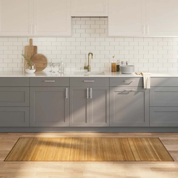 vidaXL paklājs, taisnstūra forma, dabīga krāsa, 80x200 cm, bambuss