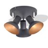 vidaXL griestu lampa, 3 spuldzes, E27, melna ar zelta krāsu