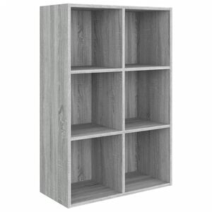 vidaXL grāmatu plaukts, pelēka ozola, 66x30x98 cm, inženierijas koks