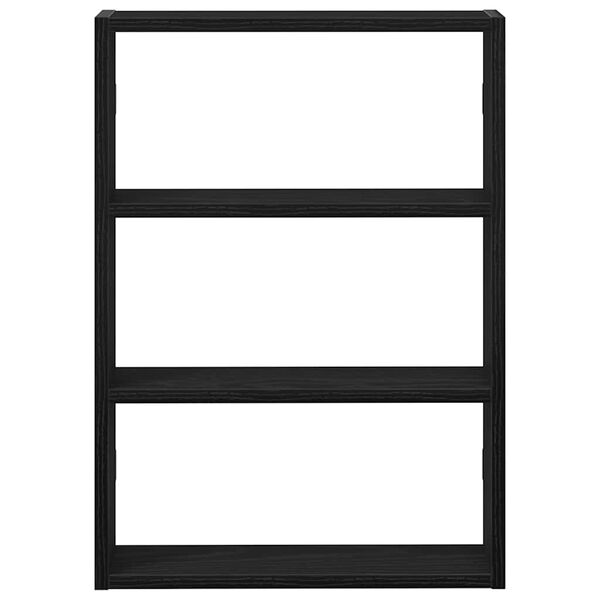 vidaXL sienas plaukts, melns, 43x9x60 cm, inženierijas koks