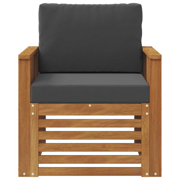 vidaXL Āra dīvānu komplekts ar spilvenu Dabiska 71 x 63 x 73 cm