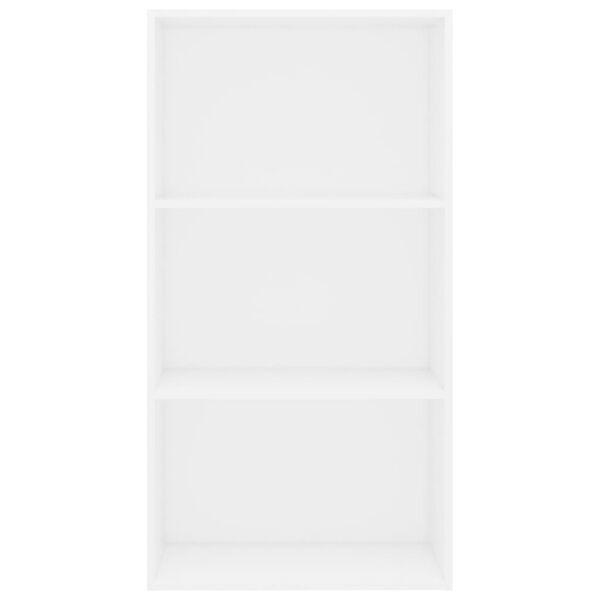 vidaXL 3-līmeņu grāmatu plaukts, balts, 60x30x114cm, inženierijas koks
