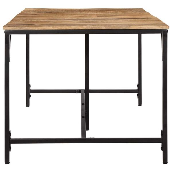 vidaXL virtuves galds, 220x90x75 cm, masīvkoka raupja mango