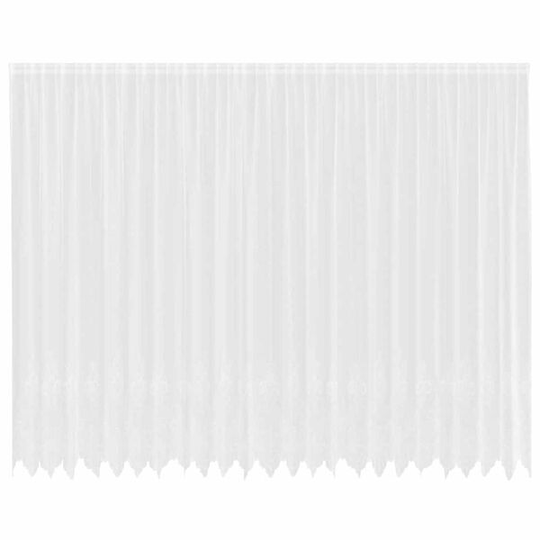vidaXL Mežģīņu aizkars ar aizkariem Balts 260 x 600 cm Poliesters