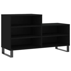 vidaXL apavu plaukts, melns, 102x36x60 cm, inženierijas koks