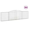 vidaXL arkveida gabiona grozi, 4 gb., 400x30x100/120cm, cinkota dzelzs