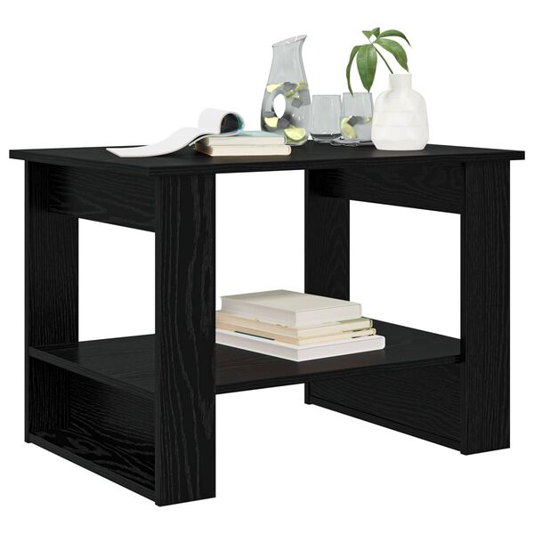 vidaXL Kafijas galdiņ&scaron; Melns ozolkoks 72 x 50 x 50 cm