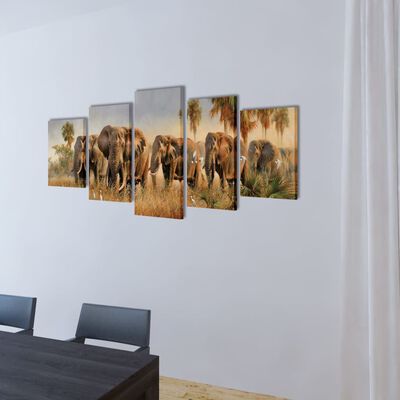 Modulārā Foto Glezna Ziloņi 200 x 100 cm