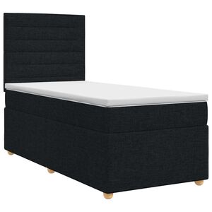 vidaXL Kontinentālā gulta ar matraci Melns 80 x 200 cm Audums