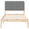 vidaXL Gultas rāmis ar polsterētu galvas balstu Gai&scaron;i pelēks