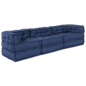 vidaXL Modulārais dīvāna vienība Audums Indigo 210 x 70 x 56 cm