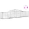 vidaXL arkveida gabiona grozi, 15 gb., 300x50x60/80 cm, cinkota dzelzs