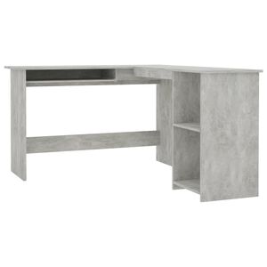 vidaXL stūra rakstāmgalds 120x140x75cm inženierijas koks betona pelēks