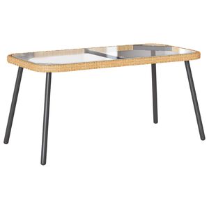 vidaXL Kafijas galdiņ&scaron; Brūns un melns 90 x 45 x 43 cm poliratāns