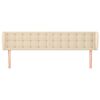 vidaXL galvgalis ar malām, 163x23x78/88 cm, krēmkrāsas audums