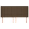 vidaXL galvgalis ar malām, 203x16x118/128 cm, tum&scaron;i brūns audums