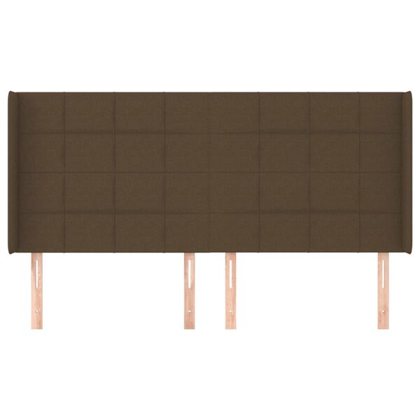 vidaXL galvgalis ar malām, 203x16x118/128 cm, tum&scaron;i brūns audums