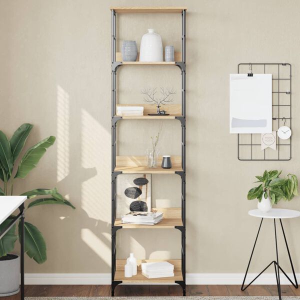 vidaXL grāmatu plaukts, sonoma ozols, 50x33x188,5 cm, inženierkoks