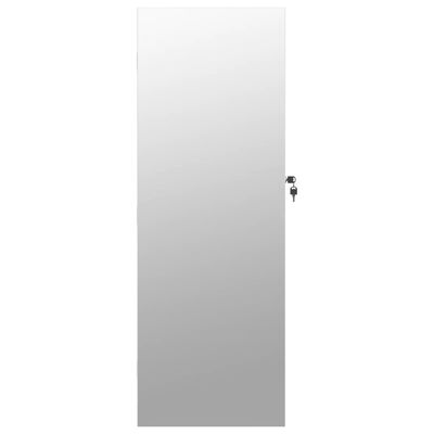 vidaXL sienas rotaslietu skapītis ar spoguli un LED, balts