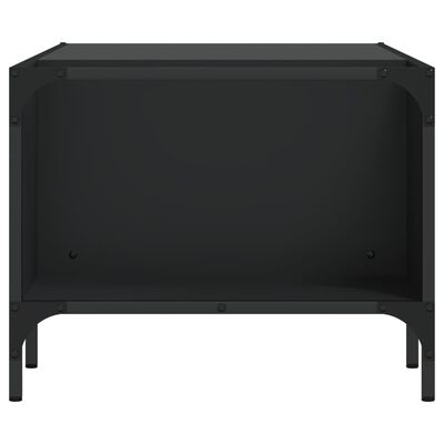 vidaXL kafijas galdiņš ar plauktu, melns, 100x51x40 cm