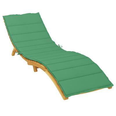 vidaXL sauļošanās krēsla matracis, 200x70x3 cm, audums, zaļš