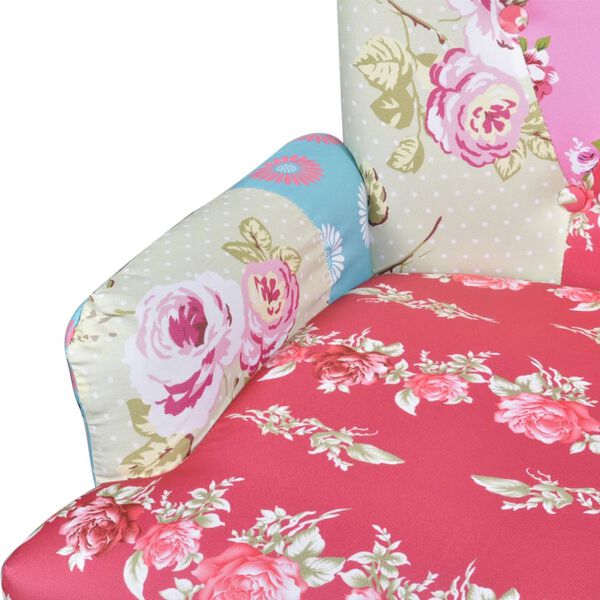 vidaXL atzveltnes krēsls ar tekstilmozaīkas apdari