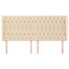 vidaXL galvgalis ar malām, 183x23x118/128 cm, krēmkrāsas audums