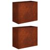 vidaXL Dārza stādītājs 2 gab. Rūsa 60 x 30 x 40 cm Novecināts tērauds