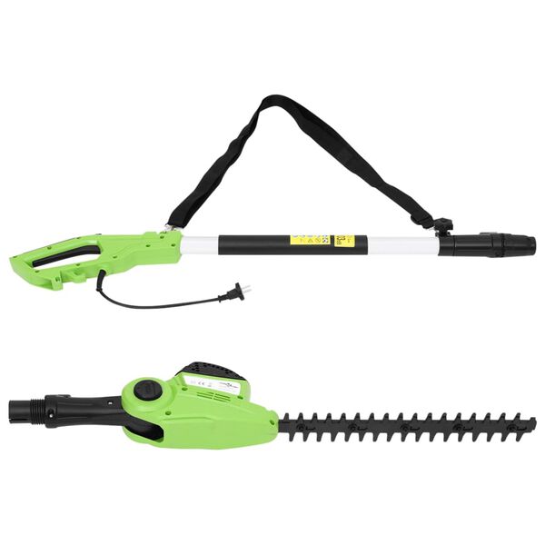 vidaXL elektriskas dzīvžogu &scaron;ķēres, teleskopisks kāts, 41 cm, 550 W