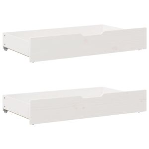 vidaXL gultas atvilktnes, 2 gab., baltas, 95x55x17 cm, priedes koks