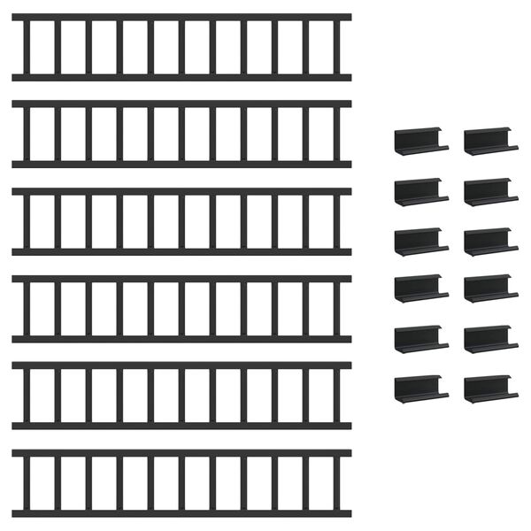 vidaXL Jumta sniega aizsargs Melna 600 x 2,5 x 20 cm Tērauds