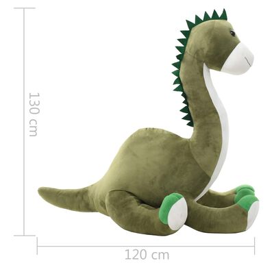 vidaXL rotaļu brontozaurs, zaļš plīšs
