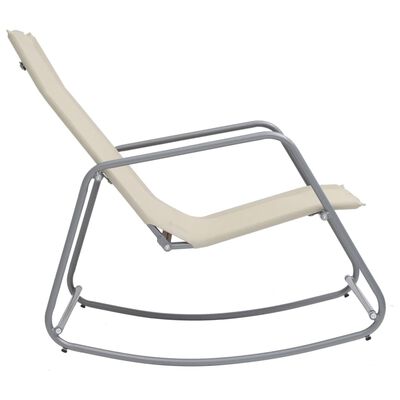 vidaXL dārza šūpuļkrēsls, 95x54x85 cm, krēmkrāsas, tekstilēns