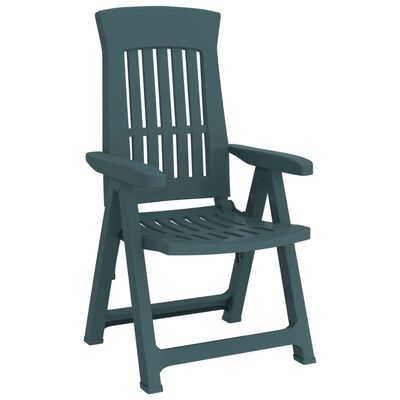 vidaXL dārza nolaižamie krēsli, 2 gab., zaļš, PP