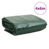 vidaXL brezenta pārklājs, zaļ&scaron;, 4x6 m, 650 g/m&sup2;