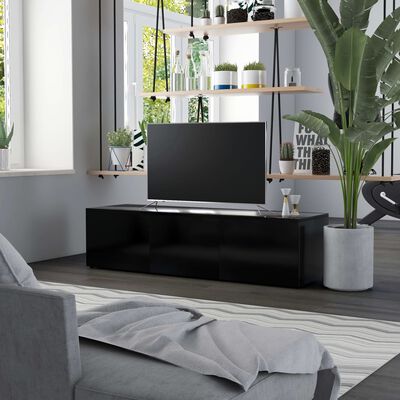 vidaXL TV skapītis, melns, 120x34x30 cm, skaidu plāksne
