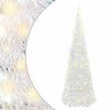 vidaXL mākslīgā Ziemassvētku eglīte, 150 LED, balta, 180 cm