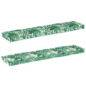 vidaXL Kastī&scaron;u spilvenu komplekts 2 pcs Lapu raksts 180 x 40 x 8 cm