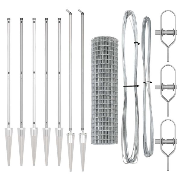 vidaXL Žogs ar stabiem. Sudraba 1.2 x 10 m Tērauds