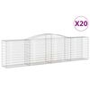 vidaXL arkveida gabiona grozi, 20gb., 400x50x100/120cm, cinkota dzelzs