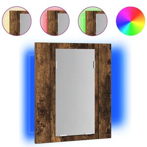 vidaXL vannasistabas spoguļskapītis, LED, ozolkoka krāsa, 40x12x45 cm