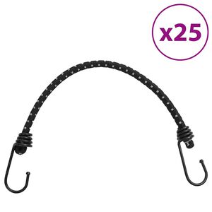 vidaXL gumijas auklas ar āķiem, atstarojo&scaron;as, 25 gab., 46 cm