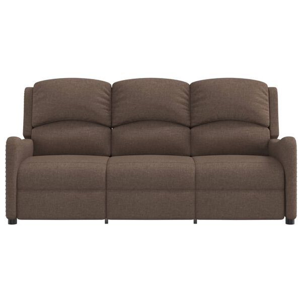 vidaXL trīsvietīgs masāžas dīvāns, atgāžams, pelēkbrūns audums