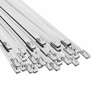 vidaXL Kabeļa saite 50 gab. 4,6 x 150 mm Sudraba