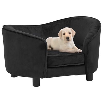 vidaXL dīvāns suņiem, melns, 69x49x40 cm, plīšs