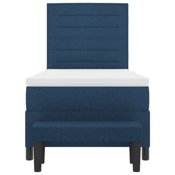 vidaXL Kastītes atsperu gulta ar matraci Zila 80 x 200 cm audums