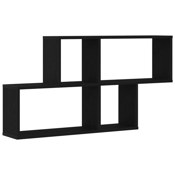 vidaXL Sienas plaukts Melns ozolkoks 76 x 15 x 53 cm Inženierijas koks