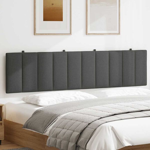 vidaXL galvgaļa spilvens, Hanko, tum&scaron;i pelēks, 200 cm, audums