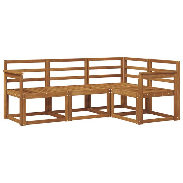 vidaXL Āra dīvānu komplekts 4 pcs Dabiska Cietā akācijas koks