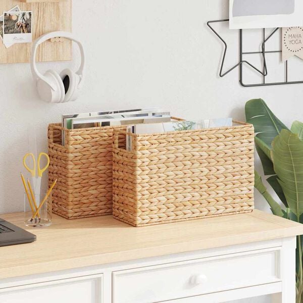 vidaXL Žurnālu grozi 2 pcs Dabiska 39 x 14 x 25 cm Ūdens hiacintes